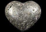 Polished Pyrite Heart - Peru #66495-1